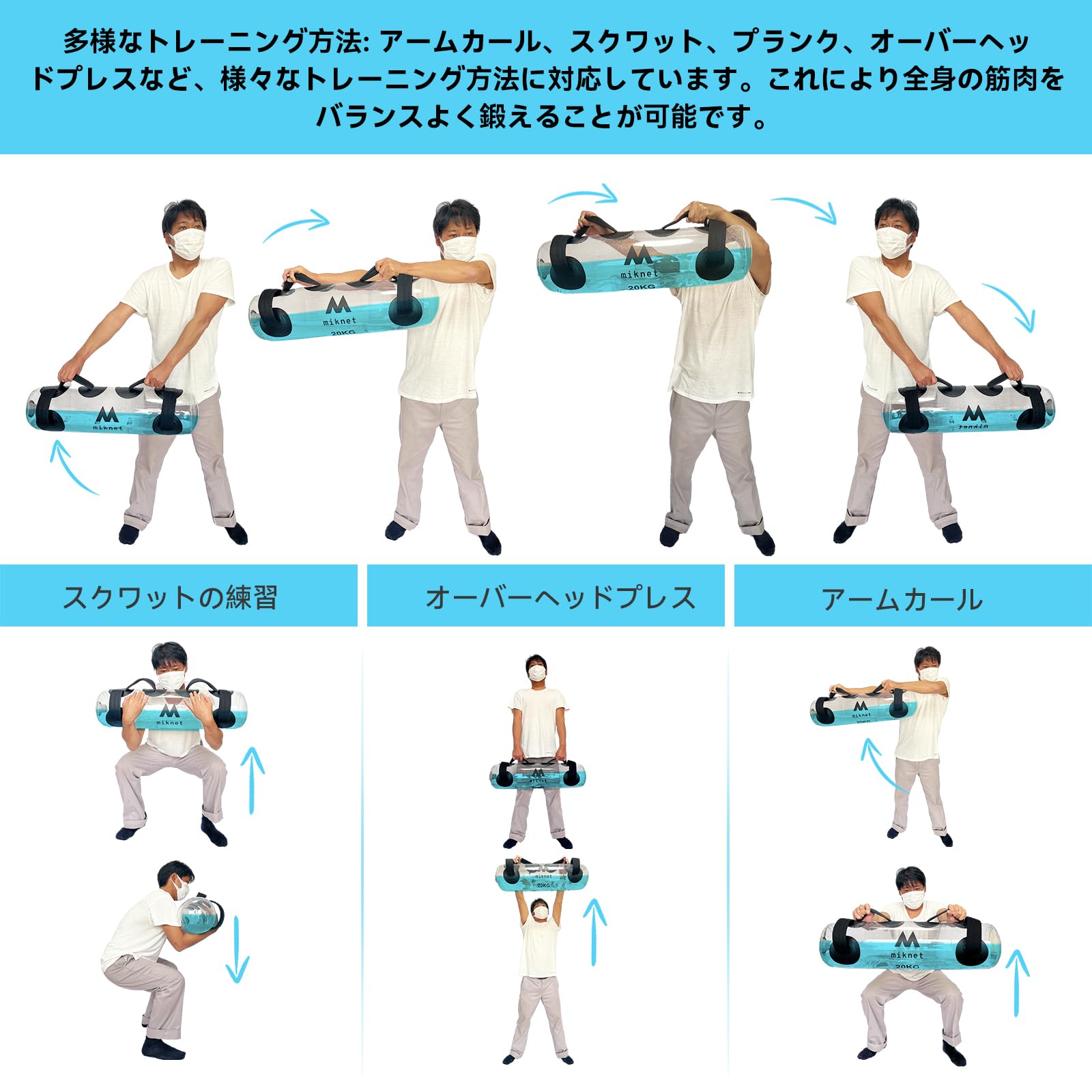 Amazon | miknet ミックネット ウォーターバッグ 体幹 筋肉